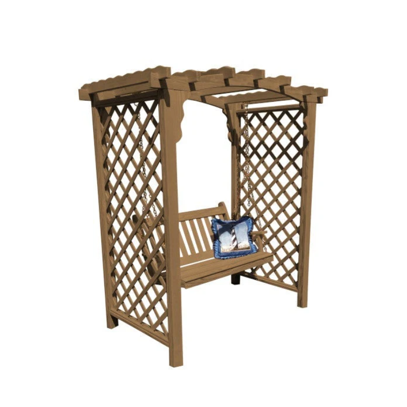 Jamesport Arbor & Swing - Mushroom Stain