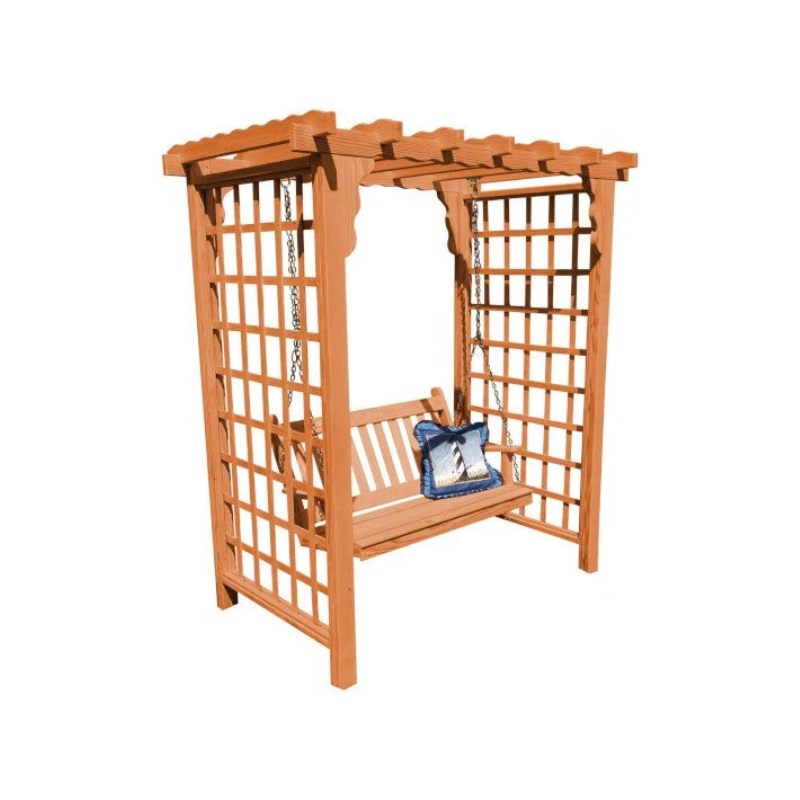 Lexington Arbor & Swing - Cedar Stain