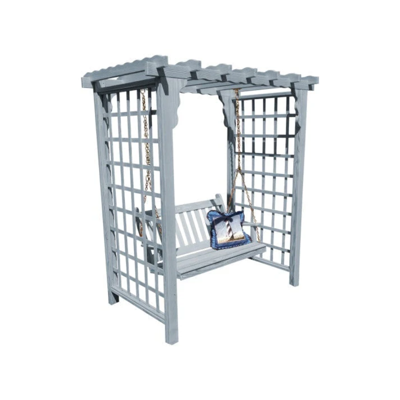 Lexington Arbor & Swing - Gray Stain