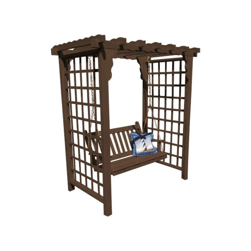 Lexington Arbor & Swing - Walnut Stain