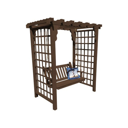 Lexington Arbor & Swing - Walnut Stain