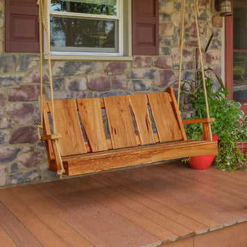 Live Edge  Swing with Rope - Cedar Stain