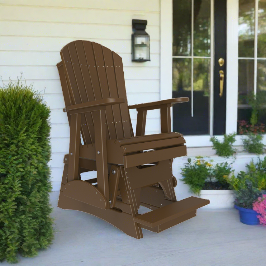 LuxCraft 2 Foot Adirondack Balcony Glider - Chocolate Brown