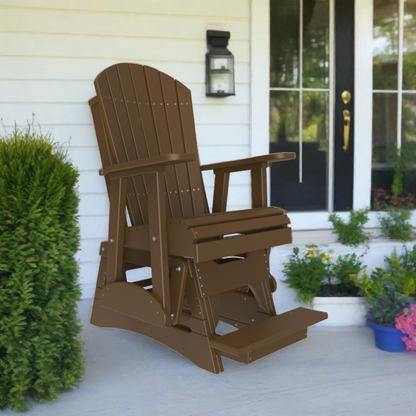 LuxCraft 2 Foot Adirondack Balcony Glider - Chocolate Brown