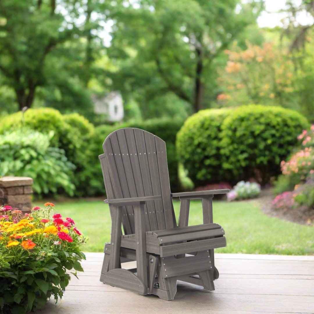 LuxCraft 2 Foot Adirondack Glider - Coastal Gray