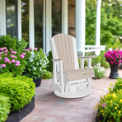 LuxCraft 2 Foot Adirondack Swivel Glider - Birch / White