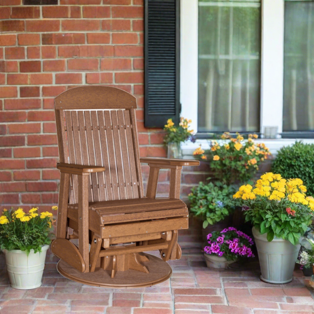 LuxCraft 2 Foot Classic Swivel Glider - Antique Mahogany