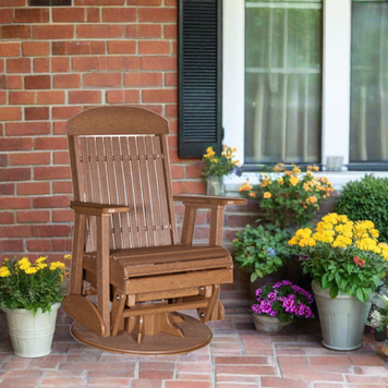 LuxCraft 2 Foot Classic Swivel Glider - Antique Mahogany