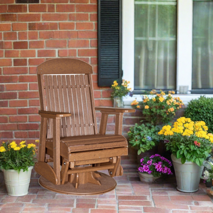 LuxCraft 2 Foot Classic Swivel Glider - Antique Mahogany
