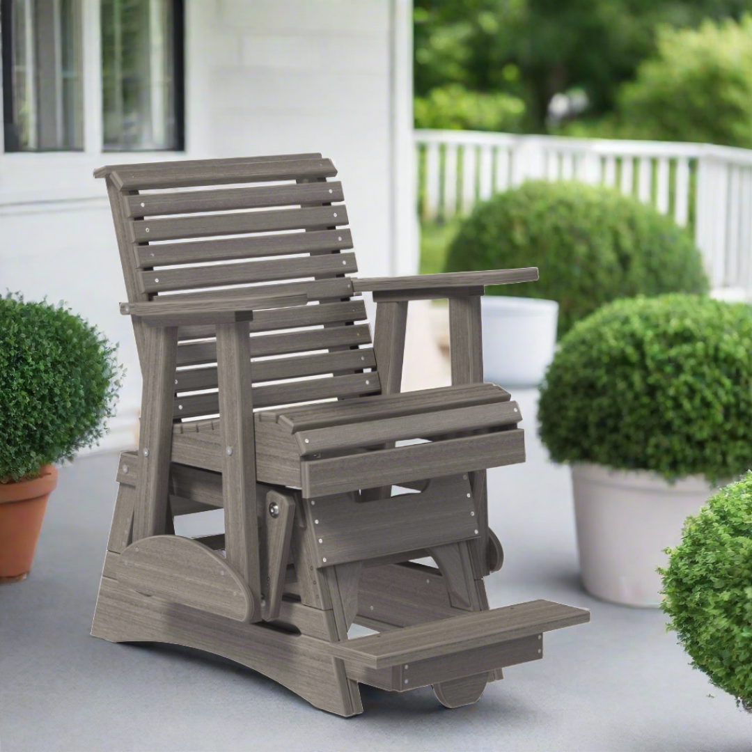 LuxCraft 2 Foot Plain Balcony Glider - Coastal Gray