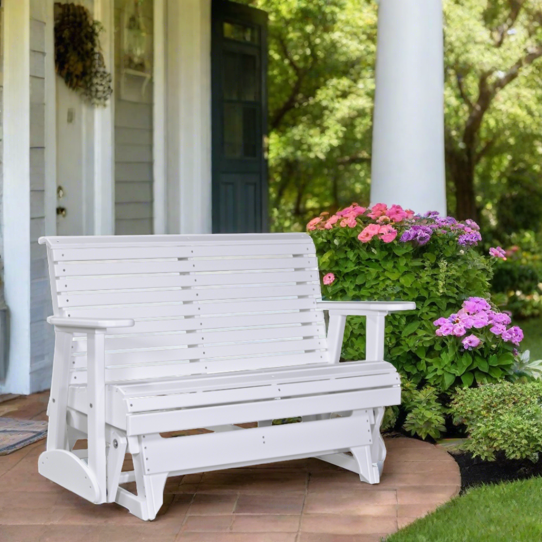 LuxCraft 4 Foot Plain Glider - White