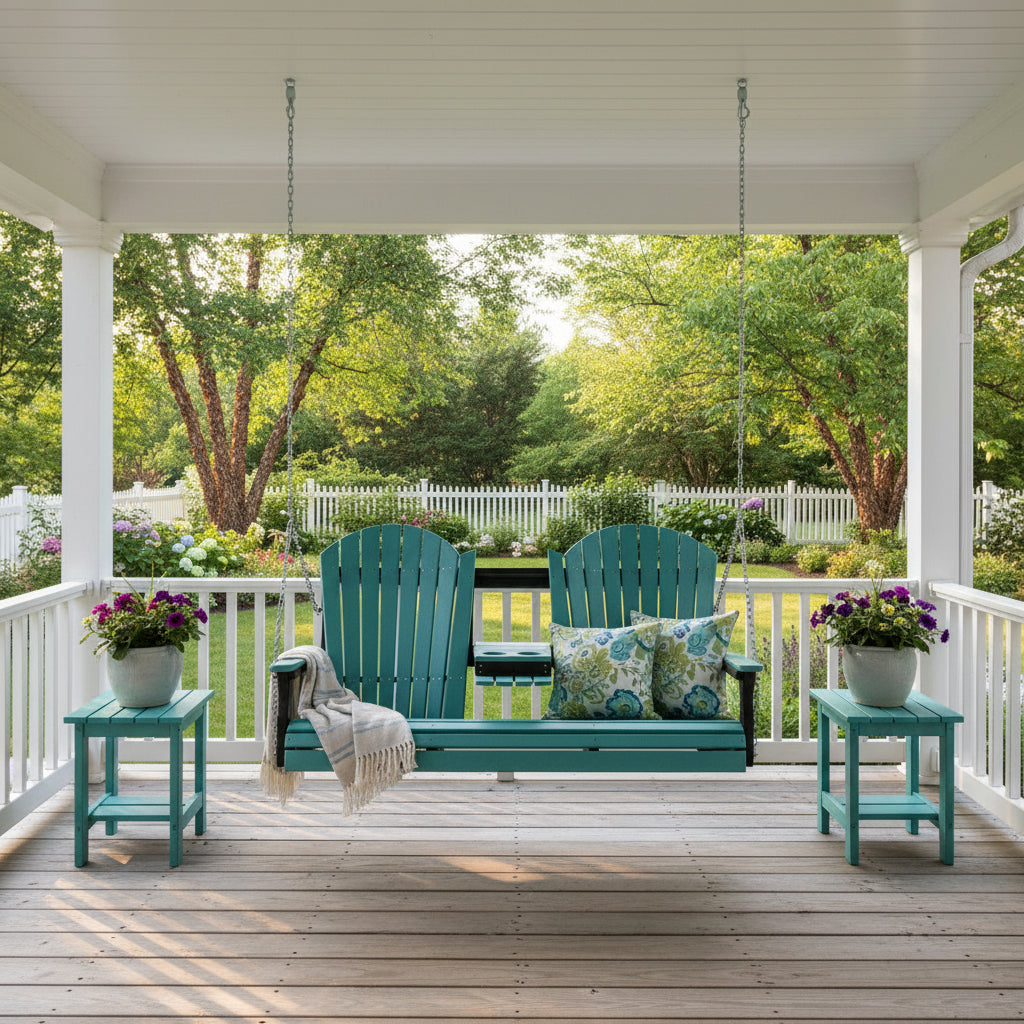 LuxCraft_Adirondack_Console_5_Foot_Poly_Porch_Swing_-_Aruba_Black_Porch_Swings_with_Consoles_Built-In_Comfort_Everyday_Convenience