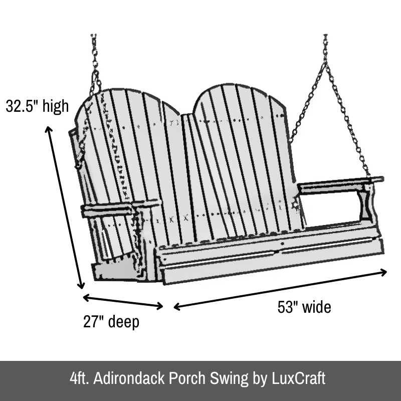 Black Adirondack Porch Swing (Poly)