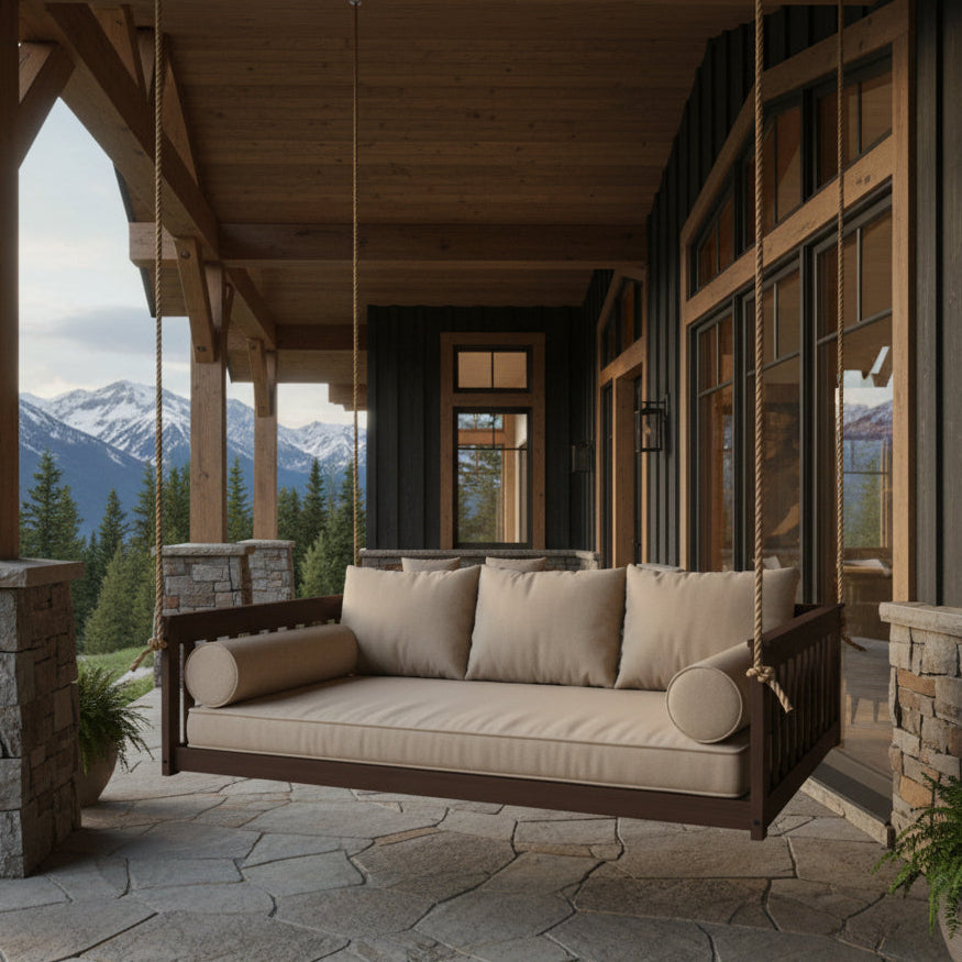 Twin Mission Hanging Daybed - Easy Breezy Porch Swings