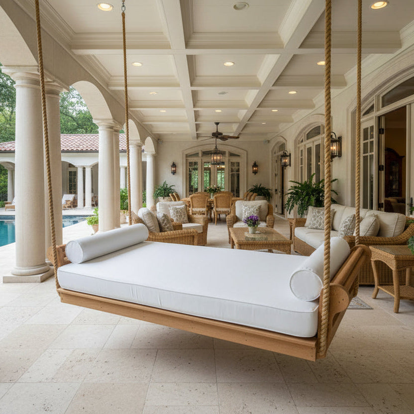 Newberry Poly Swing Bed (cushions included) - Easy Breezy Porch Swings