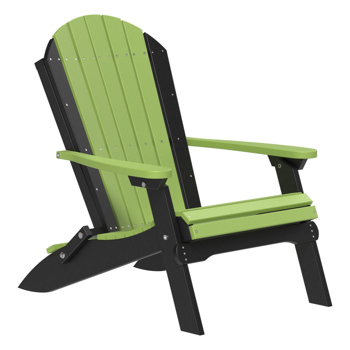 PFACLGB-Poly-Folding-Adirondack-Chair-Lime-Green-Black