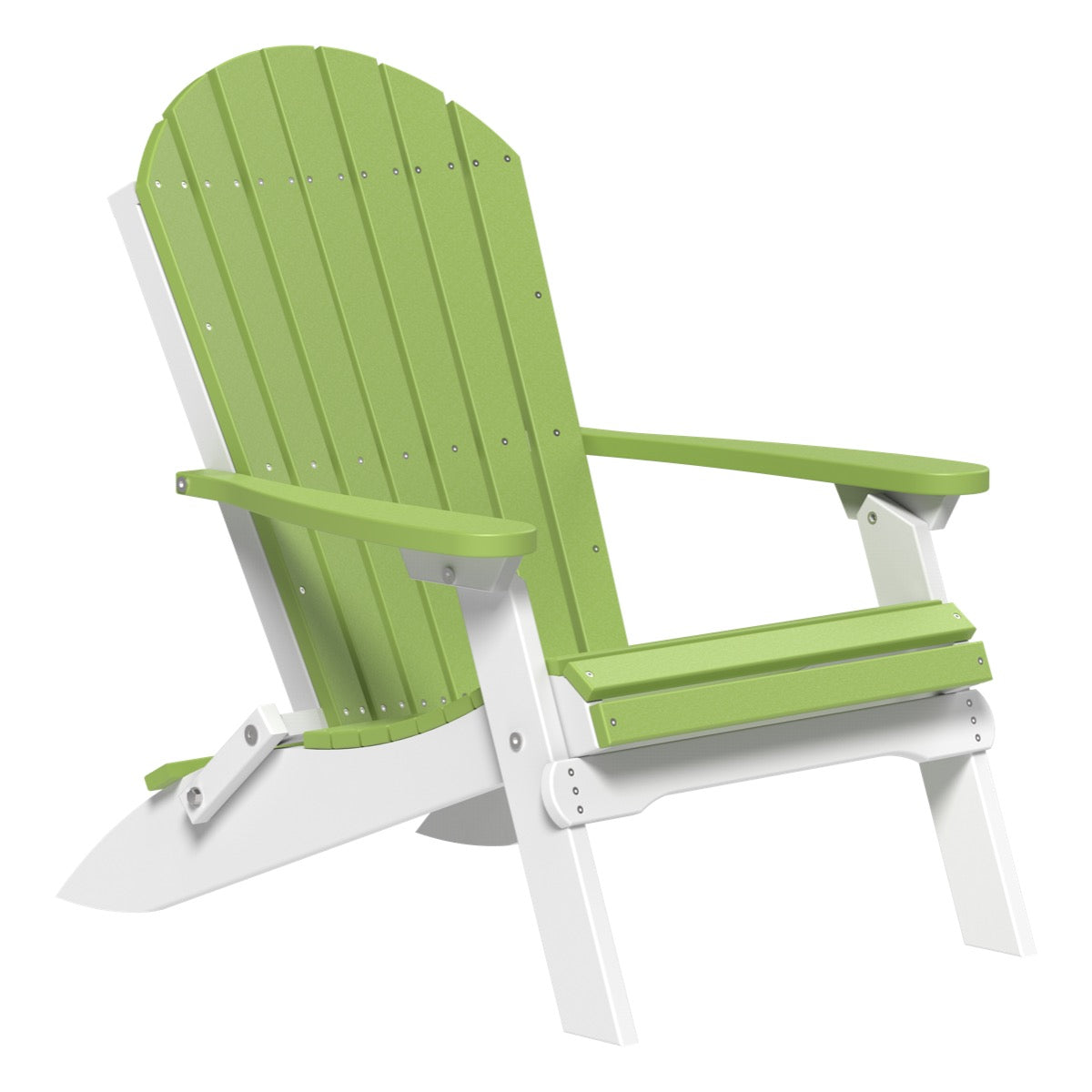 PFACLGW-Poly-Folding-Adirondack-Chair-Lime-Green-White