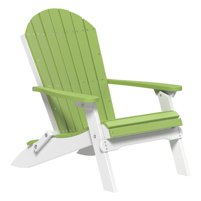 PFACLGW-Poly-Folding-Adirondack-Chair-Lime-Green-White