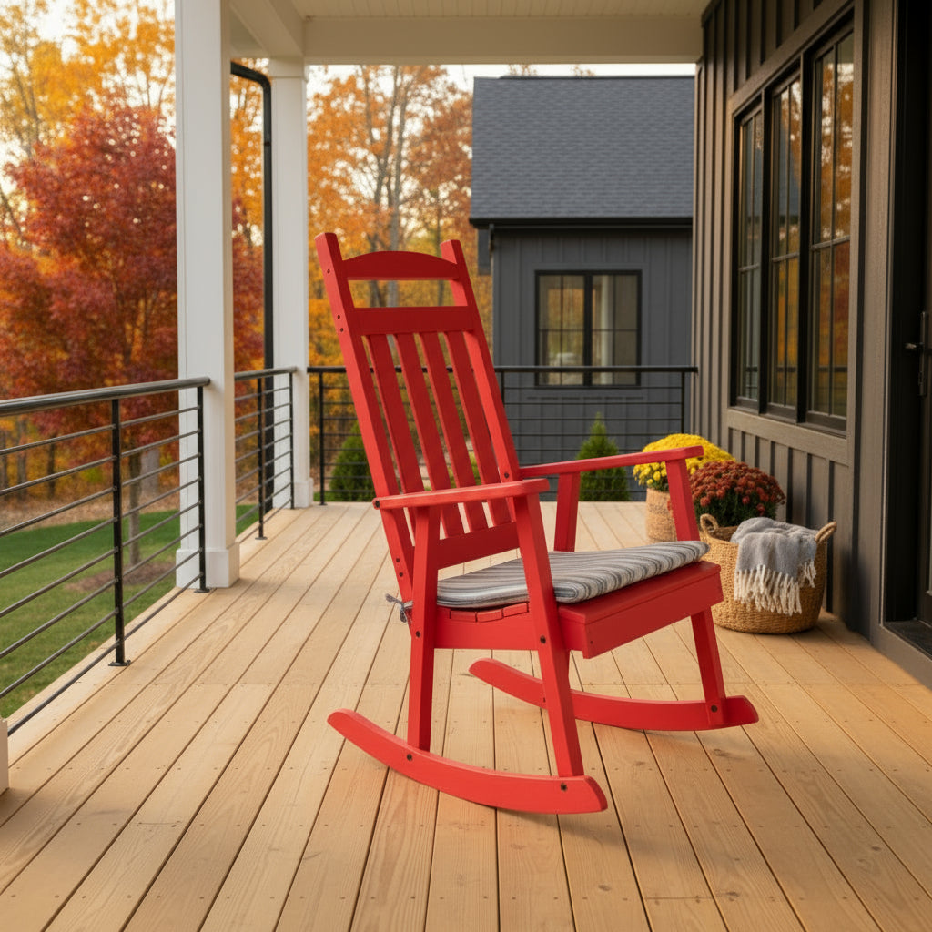 Poly Classic Porch Rocker - Bright Red