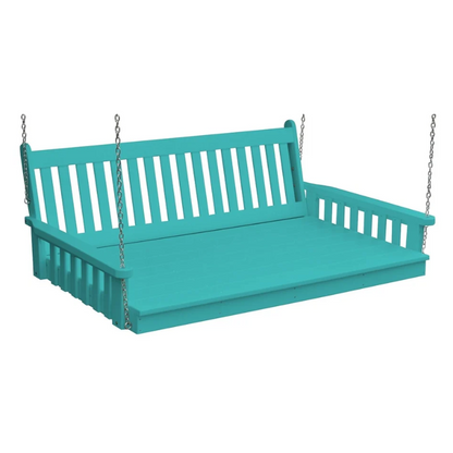 Poly Traditional English Swing Bed Caribbean Blue