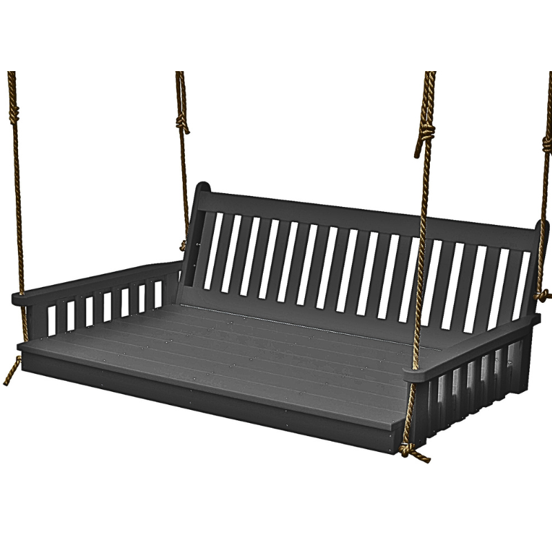 Poly Traditional English Swing Bed Dark Gray