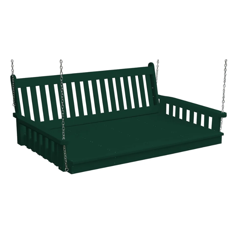 Poly Traditional English Swing Bed Dark Green