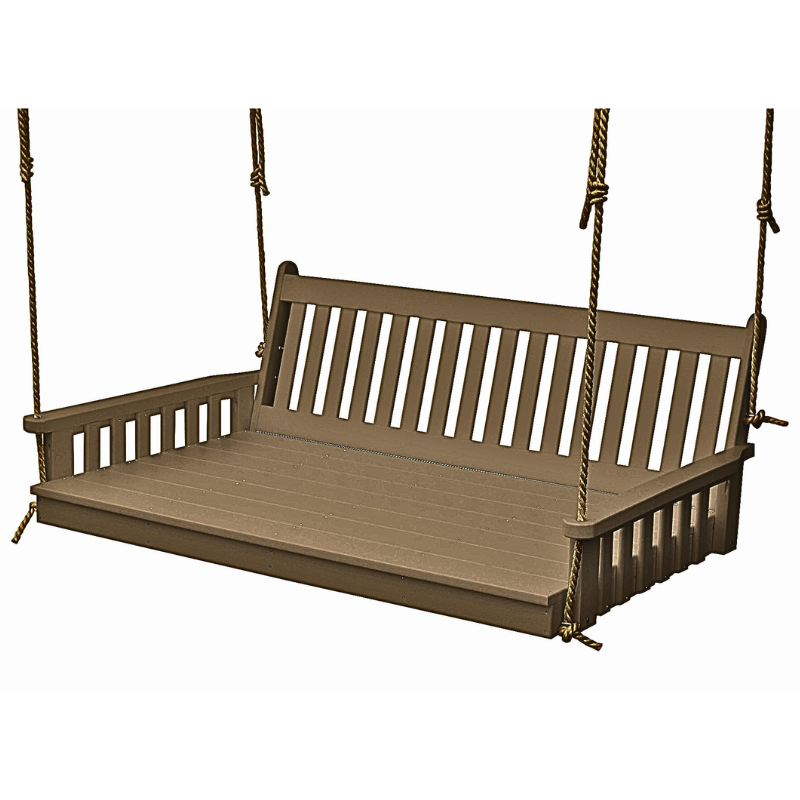 Poly Traditional English Swing Bed Olive Gray