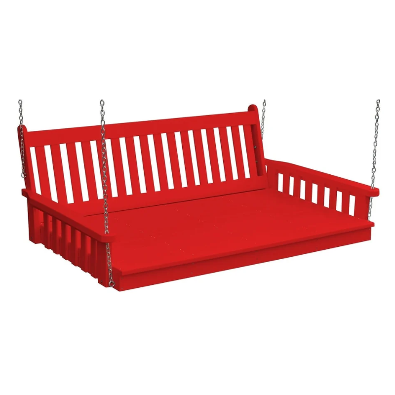 Poly Traditional English Swing Bed Tractor Red