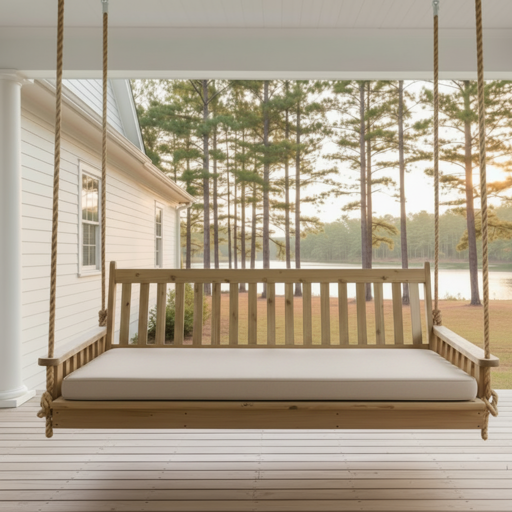 PorchCraft Winslow Cedar Swing Bed - Easy Breezy Porch Swings