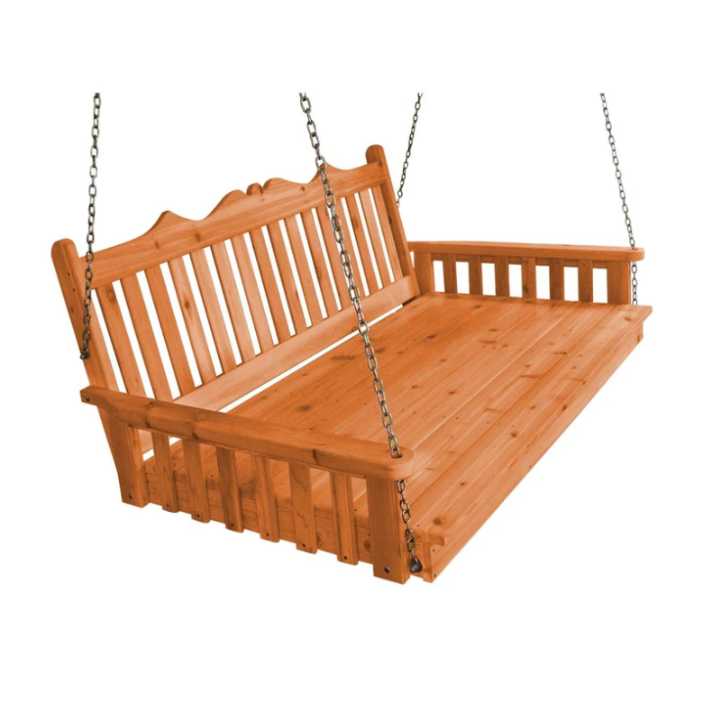Royal English Garden Swing Bed + Redwood Stain 
