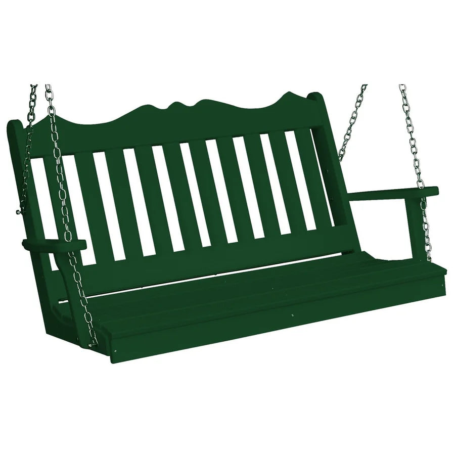 Royal English Poly Porch Swing - Turf Green