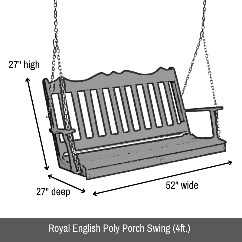 Royal English Poly Porch Swing by A&L Furniture Co.