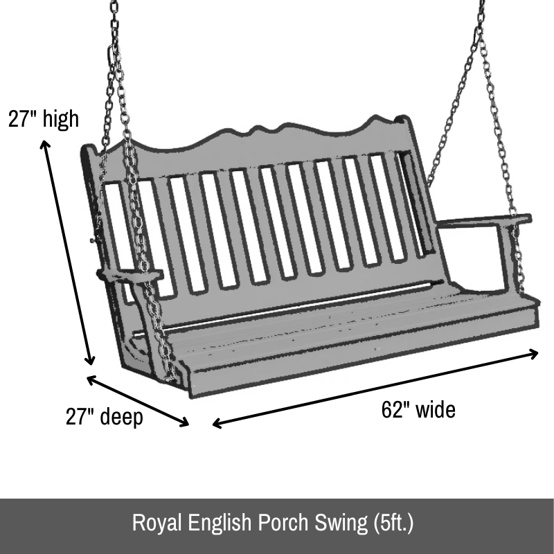 Solid Cedar Porch Swing - Easy Breezy Porch Swings