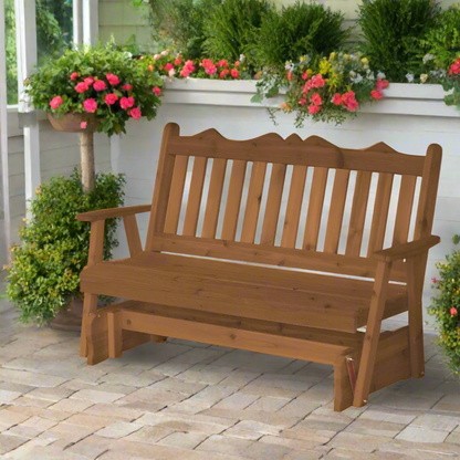 Royal English Red Cedar Porch Glider - Cedar Stain