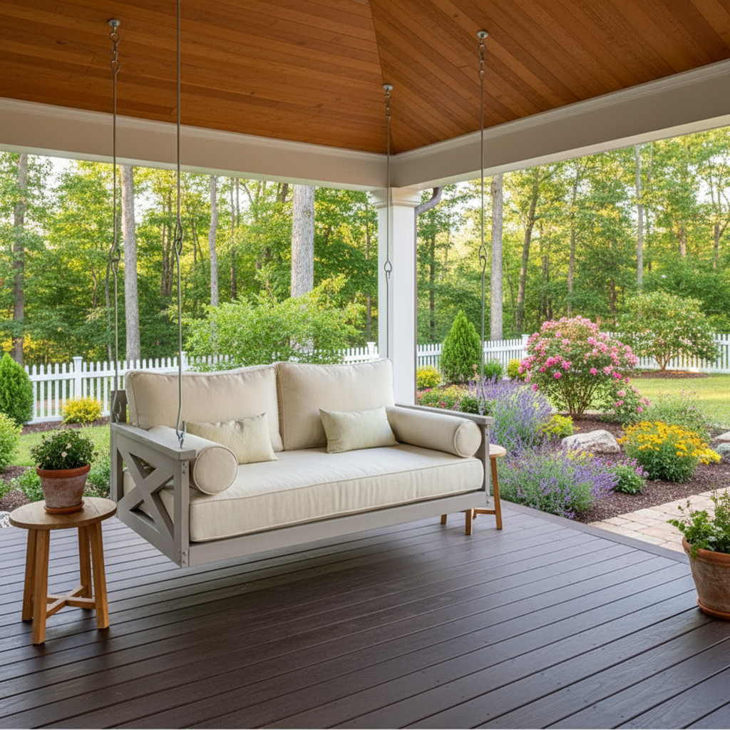 Three-Person Swing Beds – Generous Outdoor Lounging for Family & Friends