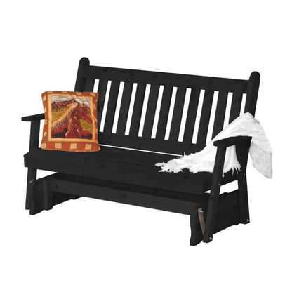 Traditional English Red Cedar Porch Glider - Charcoal 