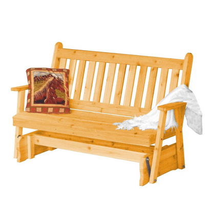Traditional English Red Cedar Porch Glider - Natural 