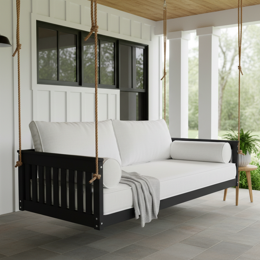 Twin Mission Hanging Daybed - Easy Breezy Porch Swings