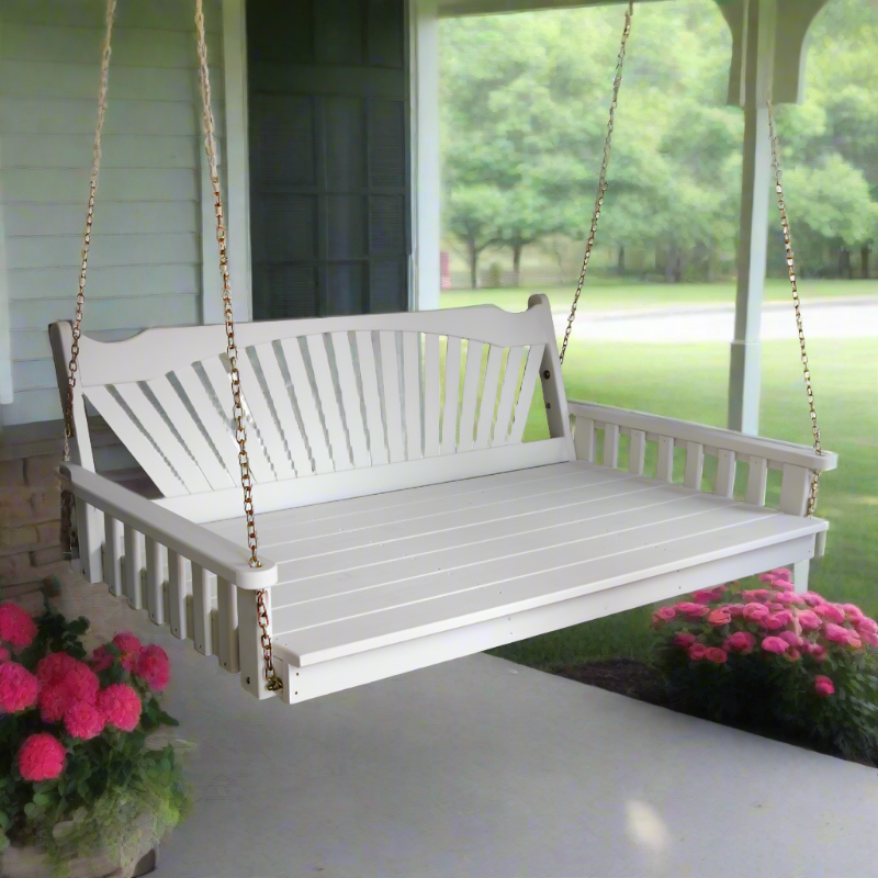 Fanback Pine Swing Bed - Easy Breezy Porch Swings