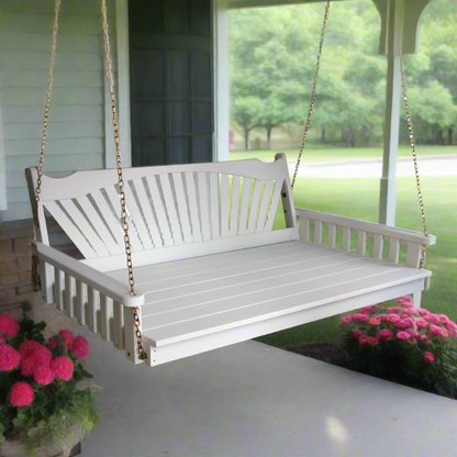 Fanback Pine Swing Bed - Easy Breezy Porch Swings