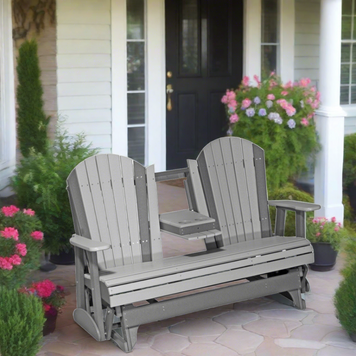 LuxCraft 5 Foot Adirondack Glider - Easy Breezy Porch Swings