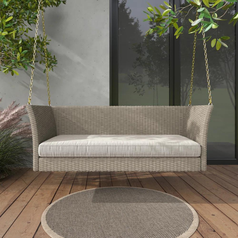 Wicker Porch Daybed Swing **Cushions Included - Easy Breezy Porch Swings