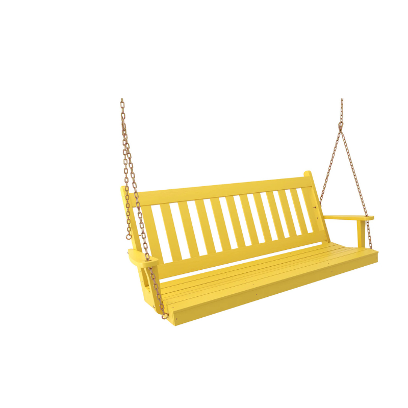 Winslow Porch Swing (Cedar or Pine) - Canary Yellow Paint