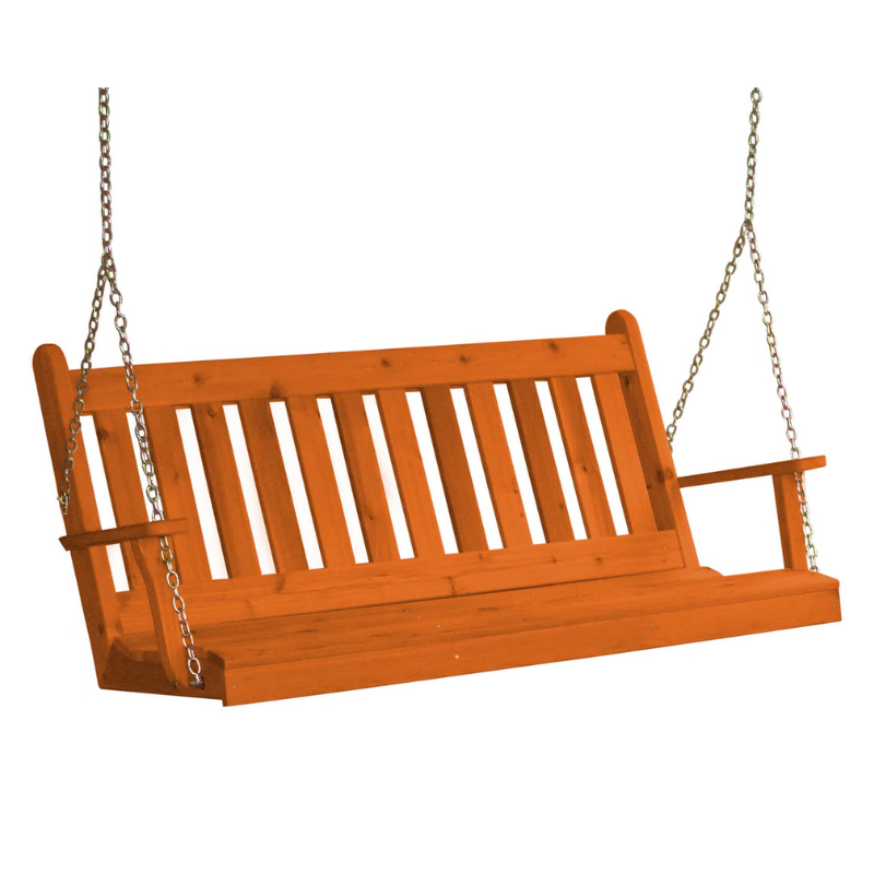 Winslow Porch Swing (Cedar or Pine) 1 - Redwood Stain