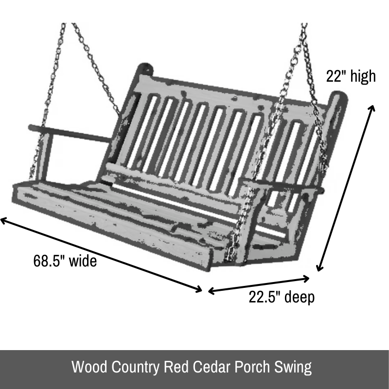 Cabbage Hill Red Cedar Porch Swing - Easy Breezy Porch Swings