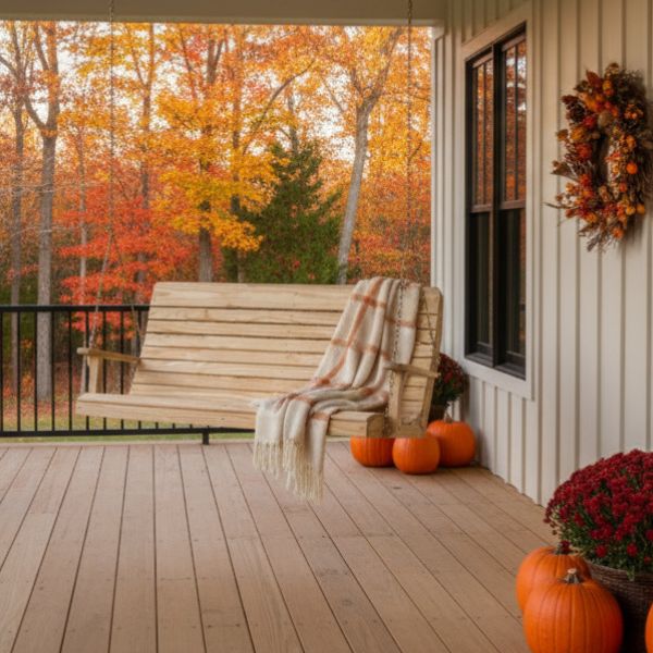 wood porch swing highback