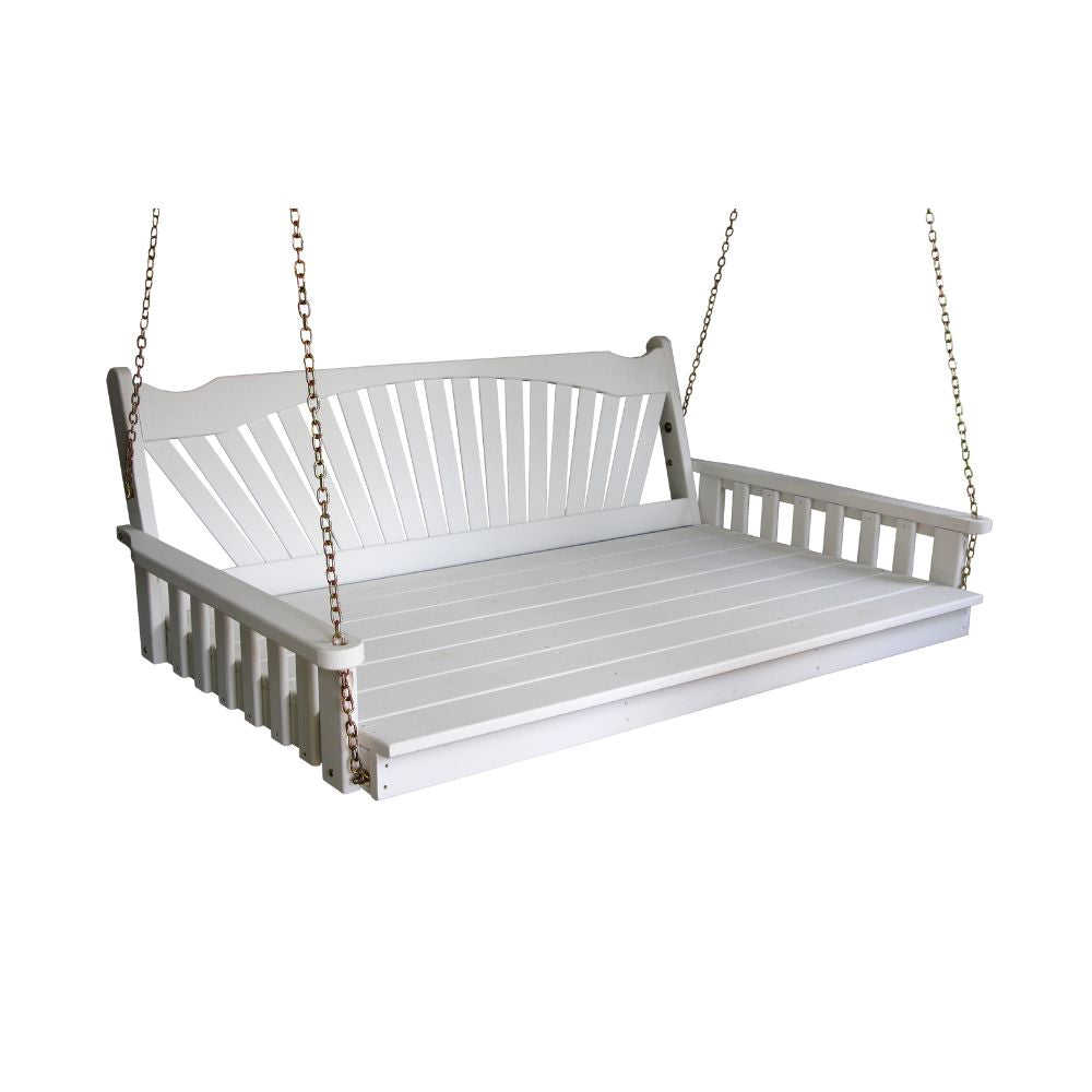 All-Inclusive Fanback Swing Bed Package with Sunbrella Cushions Included - Easy Breezy Porch Swings