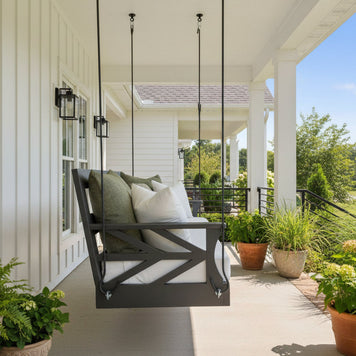 wood outdoor porch swing bed