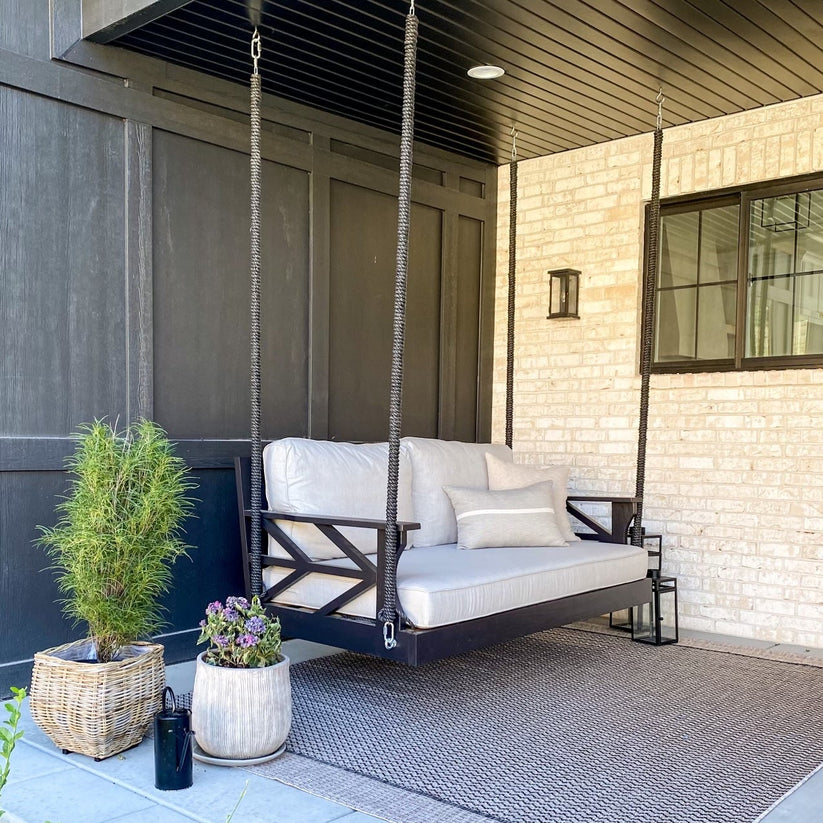 Soft spring morning light on a porch.