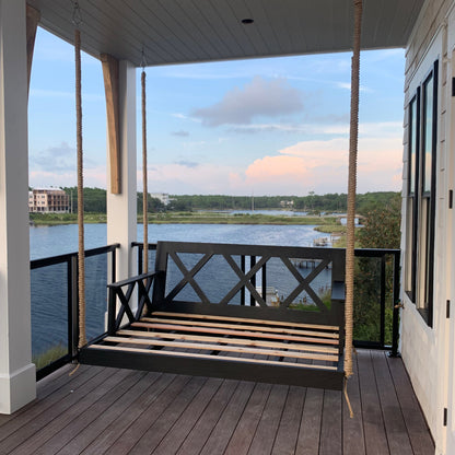 wood outdoor swing bed